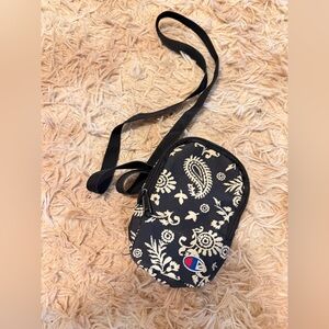 Champion Black and Cream Floral Crossbody Bag
